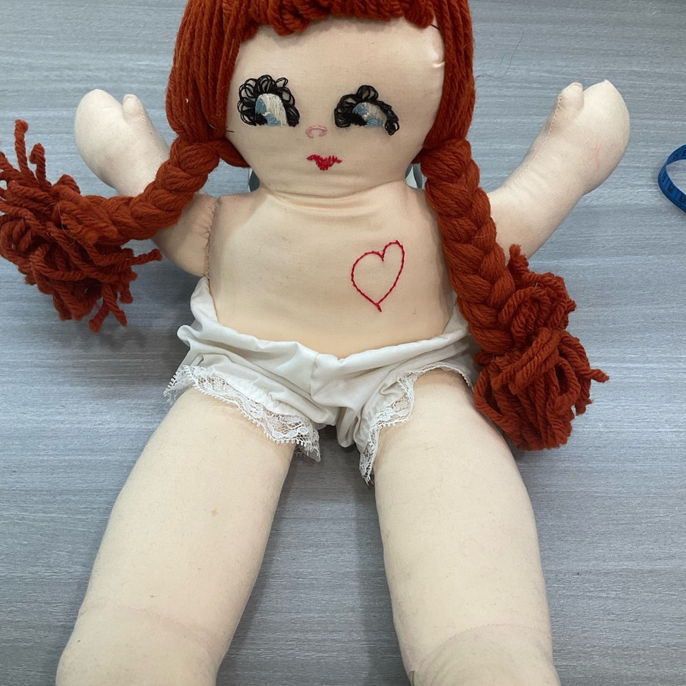 VINTAGE HANDMADE 15” DOLL - Picture 5 of 8